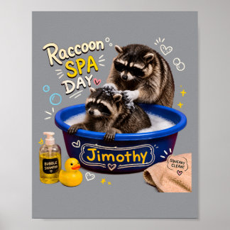 Racoon Paint The Stars Night Sky Artist Art Poster