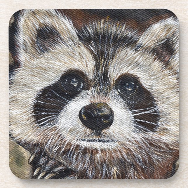 Racoon Painting Coaster (Front)
