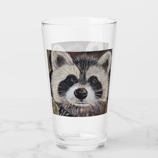 Racoon Painting Glass (Front)