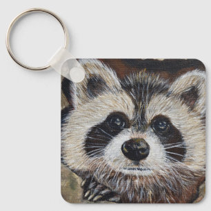 Racoon Painting Keychain