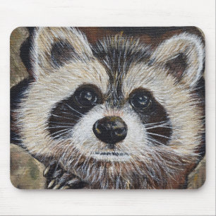 Racoon Painting Mouse Pad