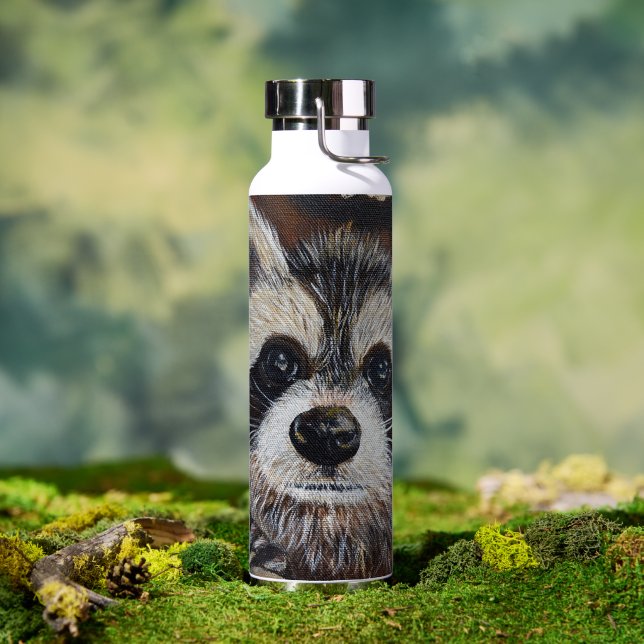 Racoon Painting Water Bottle (Outdoor (Rotated))