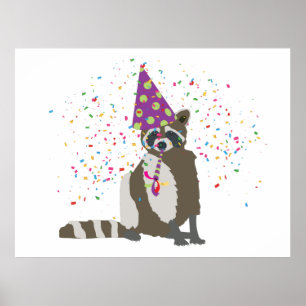 Racoon Party Animal Poster