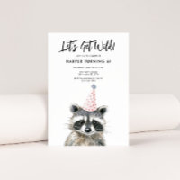 Racoon Party Hat Kids Woodland Birthday