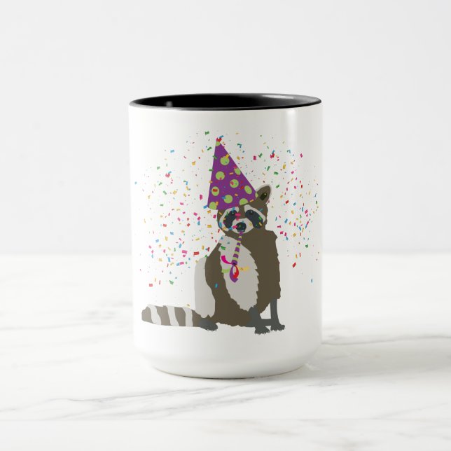 Racoon Partying - Animals Having a Party Mug (Center)