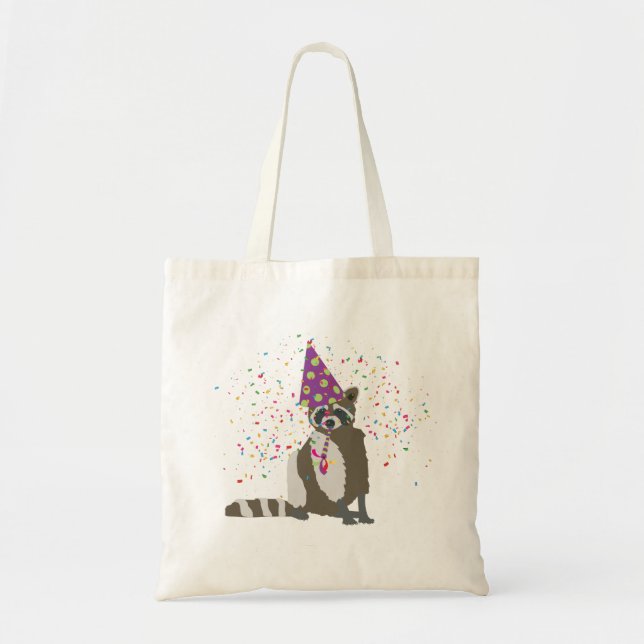 Racoon Partying - Animals Having a Party Tote Bag (Front)