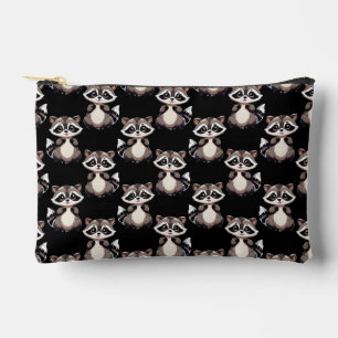 Racoon Pattern Design Black Accessory Pouch