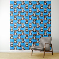 Racoon Pattern Design Blue