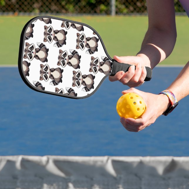 Racoon Pattern Design White  Pickleball Paddle (Insitu)