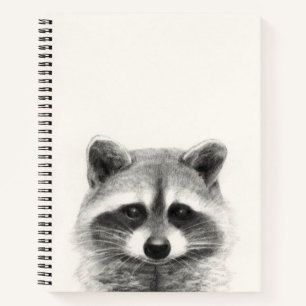 Racoon Pencil Drawing Notebook