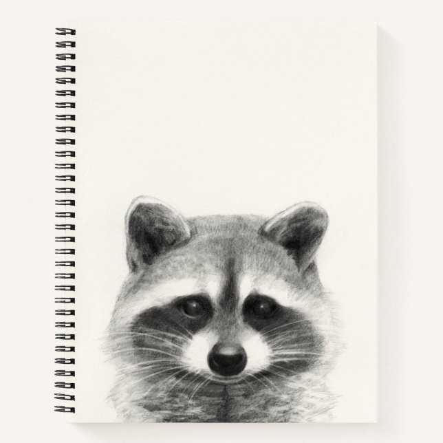 Racoon Pencil Drawing Notebook (Front)