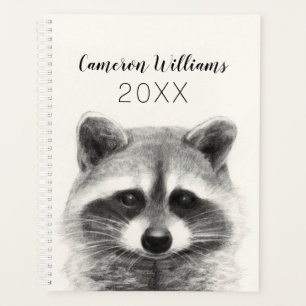 Racoon Pencil Drawing Planner