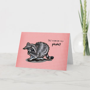 Racoon Picnic Birthday Card
