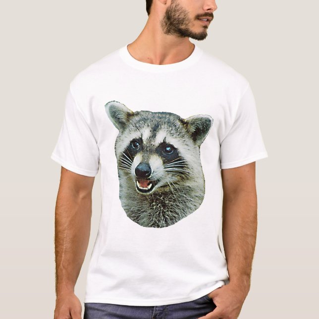 Racoon Picture Ringer T-Shirt (Front)
