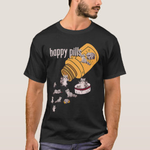 Racoon Pills Animals Cute Happy Sarcastic Joke T-Shirt