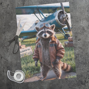 Racoon Pilot Aeroplane Funny Wildlife Animal Tissue Paper