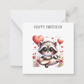 Racoon Pilot Birthday Card
