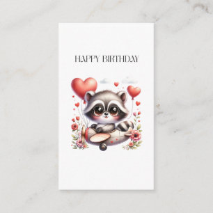 Racoon Pilot Birthday Enclosure Card