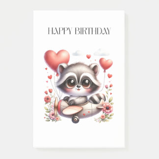 Racoon Pilot Birthday Post-it Notes