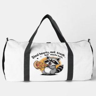 Racoon Pizza Steals Hearts and Trash Duffle Bag
