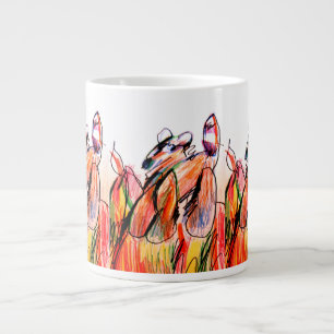 Racoon play autumn large coffee mug
