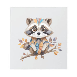 Racoon Playful Adorable Fun Animal Colourful Happy Notepad