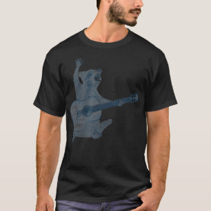 Racoon Playing Guitar Guitar Player Racoon Lover T-Shirt