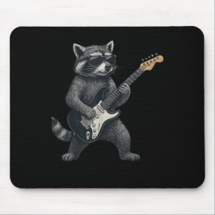 Racoon Playing Guitar Rock And Roll Gift Men Wome Mouse Pad