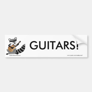 Racoon Playing the Guitar Bumper Sticker