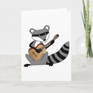 Racoon Playing the Guitar Card