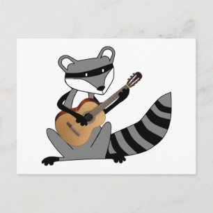 Racoon Playing the Guitar Postcard