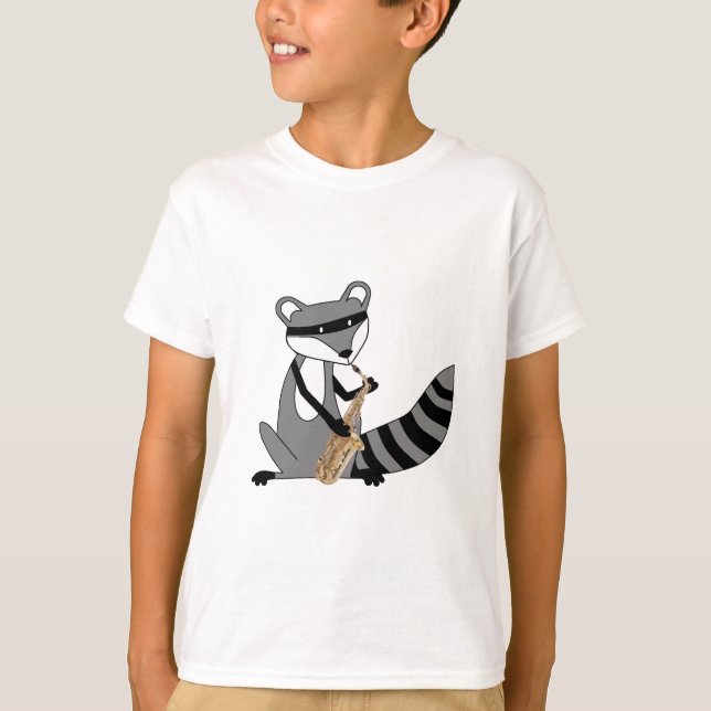 Racoon Playing the Saxophone T-Shirt (Front)