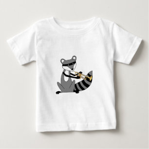 Racoon Playing the Trumpet Baby T-Shirt