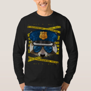 Racoon Police Officer Policeman Funny Police Anim T-Shirt