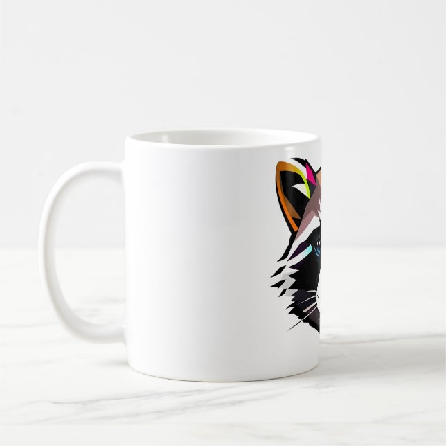 Racoon Polygon Art Tee Coffee Mug (Left)