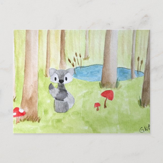 Racoon Postcard (Front)