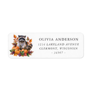 Racoon Pumpkin Return Address Label