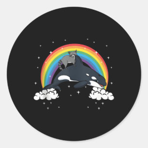 Racoon Raccoons Trash Panda Orca Whale Er Classic Round Sticker