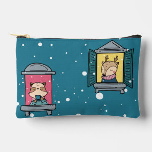 Racoon & Reindeer At The Windows Accessory Pouch