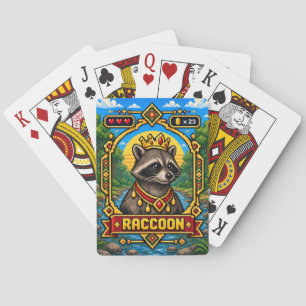 Racoon Retro 8-Bit Pixel Art Playing Cards