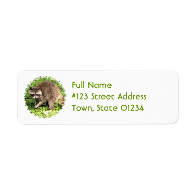 Racoon Return Address Mailing Label (Front)