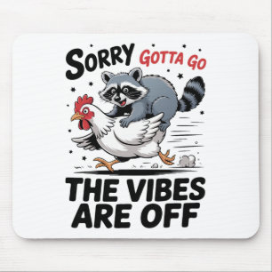 Racoon Riding Chicken Funny Farm Animal Gotta Go Mouse Pad