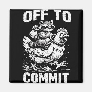 Racoon Riding Chicken Off To Commit Software Deve Magnet