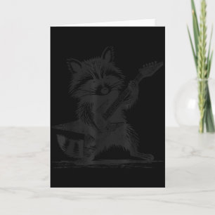 Racoon Rock Music For Men Women Band Kids Rocker Card