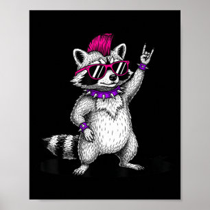 Racoon Rock Music Funny Racoon Gifts For Men Wome Poster