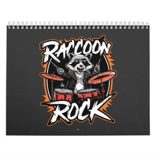 Racoon Rock T-shirt - Funny Racoon Cowboy Design Calendar
