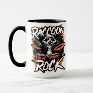 Racoon Rock T-shirt - Funny Racoon Cowboy Design Mug