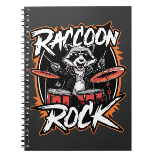 Racoon Rock T-shirt - Funny Racoon Cowboy Design Notebook