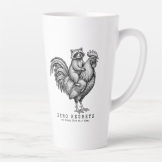 Racoon Rooster Latte Mug Funny Sarcastic Gift