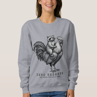 Racoon Rooster Sweatshirt Vintage Gift Her